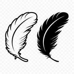 black and white fluffy feather logo icons Vector Image