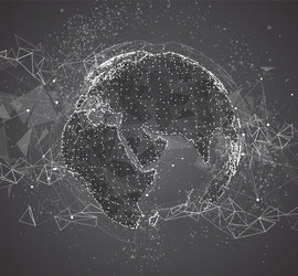 globe planet earth from dots concept bigdata vector image