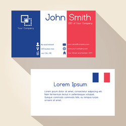 Simple france colors business card design eps10 vector