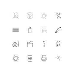 creative process and design linear thin icons set vector image