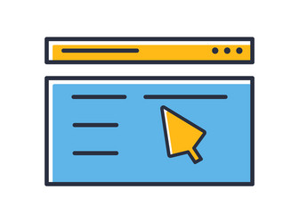 cursor on a web page isolated white background vector image