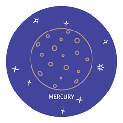 planet mercury icon in thin line style vector image