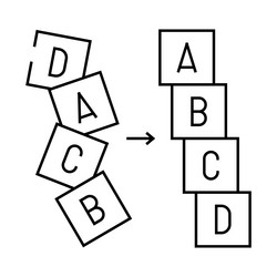 sorting algorithm line icon vector image
