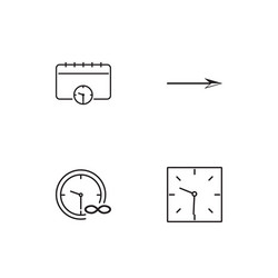 time linear icons set simple outline vector image
