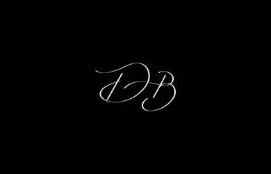 elegant calligraphy of cursive db logo vector image