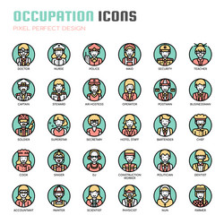 occupation thin line and pixel perfect icons vector