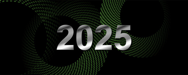 silver 2025 new year abstract background vector image