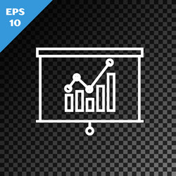 white line board with graph chart icon isolated vector image
