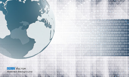 abstract binary code and world vector image