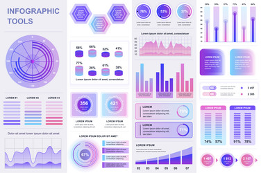 Bundle infographic ui ux kit elements vector