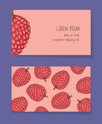 Fruit business cards template collection vector