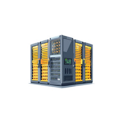 large data center full of bitcoin mining machines vector image