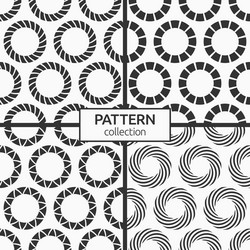 set four seamless patterns repeating round vector image