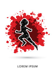 Stop child abuse designed on splash blood Vector Image