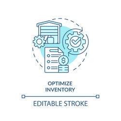 thin line simple blue optimize inventory icon vector