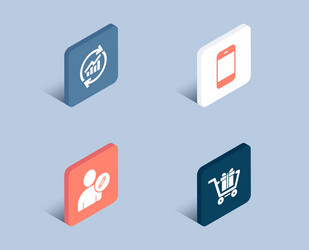 update data edit user and smartphone icons vector image