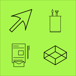 design elements simple linear outline icon set vector image