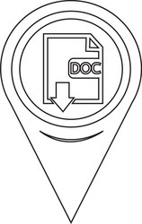 map pin pointer file type doc icon vector image