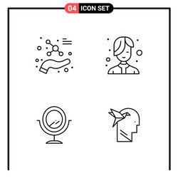 set 4 line style icons for web and mobile vector image