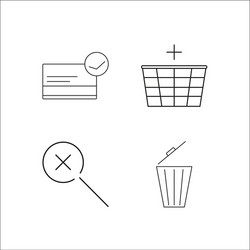 web simple linear icon setsimple outline icons vector image