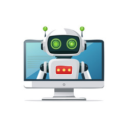 ai trading bot with eyes blinking errors vector image