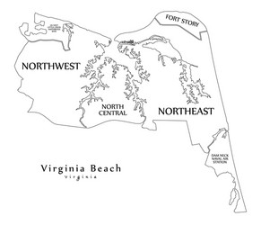 modern city map - virginia beach va Vector Image