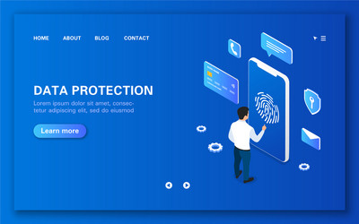 security of users mobile data using personal vector image
