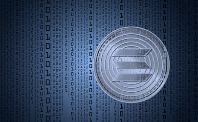 solana digital cryptocurrency sign binary code vector image