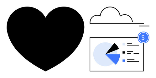 heart and data insights with cloud storage vector image