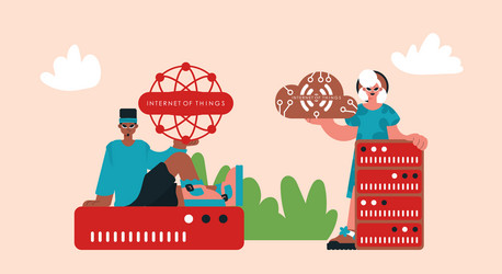 representation of the iot modify and back bunch vector image