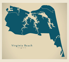 modern city map - virginia beach va Vector Image