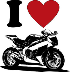 Motorheart: Motorcycle Symbol Vector Image
