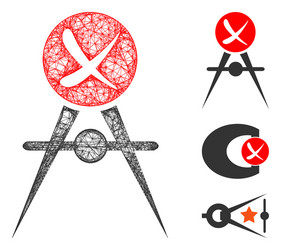 quality control failed polygonal web mesh vector image