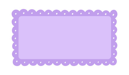 scalloped edge rectangle long frame badge simple vector image