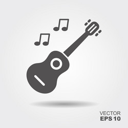 acoustic guitar flat icon musical vector