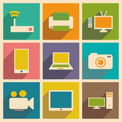 flat with shadow concept and mobile application vector image
