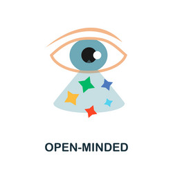 open-minded icon simple element from core values vector image