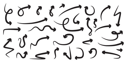 Black arrows set Royalty Free Vector Image - VectorStock