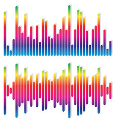 2 different equalizer eq graphics - vertical bars vector image