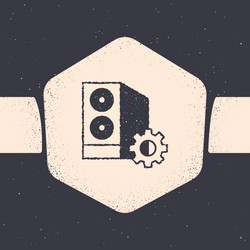 grunge case of computer setting icon isolated vector image