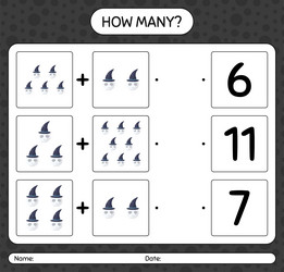 how many counting game with skull worksheet vector image