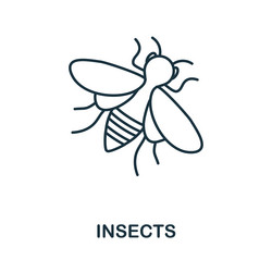 insects line icon monochrome simple vector