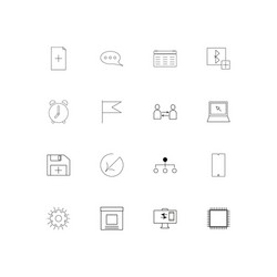 internet technologies simple linear icons set vector image