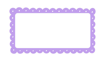 scalloped edge rectangle long frame badge simple vector image