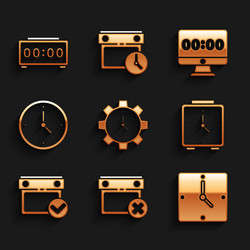 set time management calendar date delete clock vector image