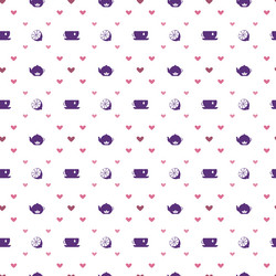 teatime diagonal grid seamless pattern vector image