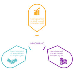 Ring chart divided into 3 sectors with arrows Vector Image