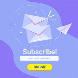 Banner templates for email subscribe with flying vector