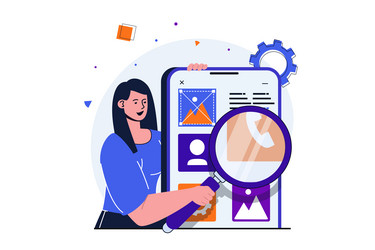 Mobile App UI Development Concept vector image