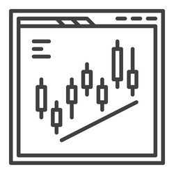 web browser with candlestick chart pattern online vector image